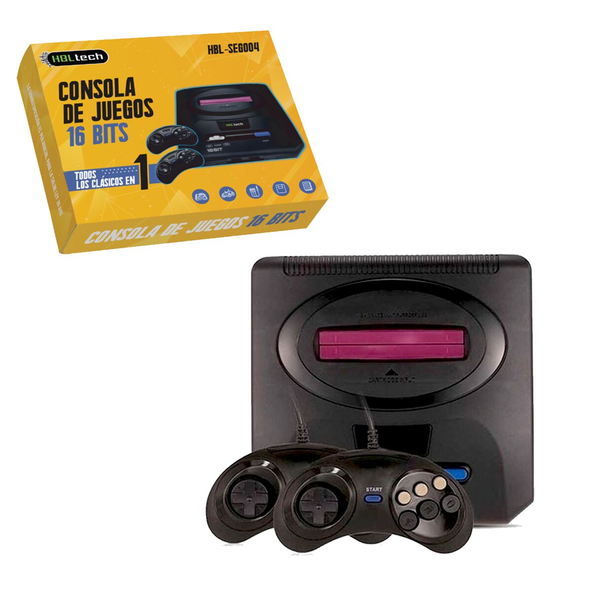 Consola Retro 16 Bits 28 Juegos Sega 1 Consola Retro 16 Bits 28 Juegos Sega